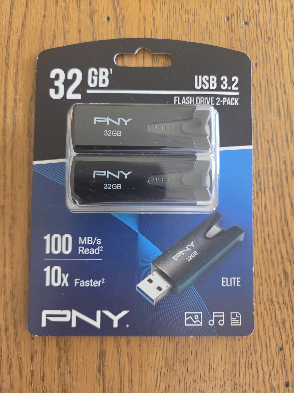 PNY Elite 32GB USB 3.2 Flash Drive 2-Pack, Brand New-Sealed